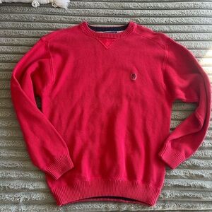 Vintage Tommy Hilfiger Red Crewneck 100% Cotton Sweater- L